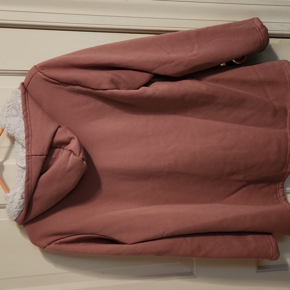 YES I'm Always FREEZING Mauve lined Hoodie - Picture 5 of 10